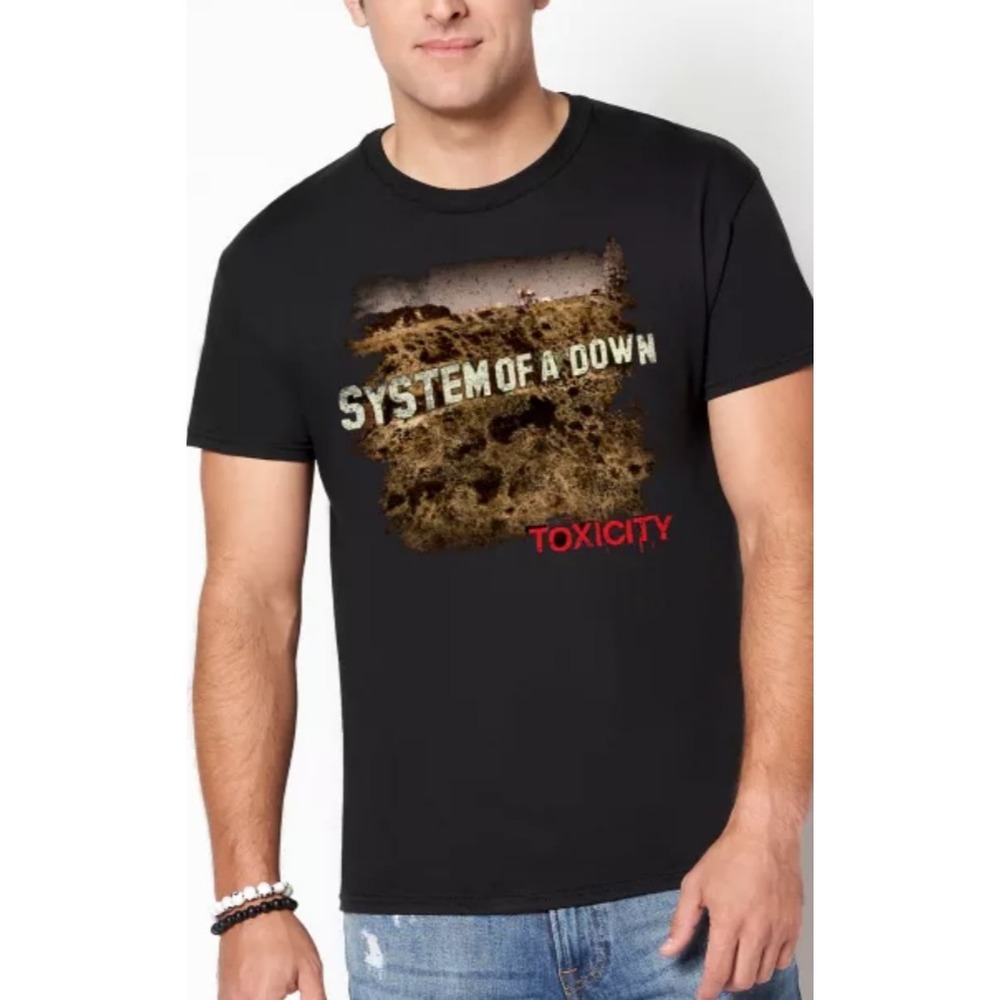 system of a down vintage rare 2001 S black short sleeve t‎ shirt band concert